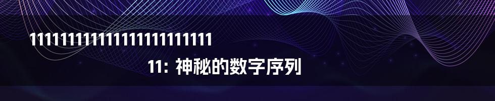 11111111111111111111111111: 神秘的数字序列