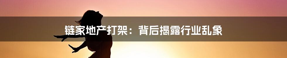 链家地产打架:背后揭露行业乱象