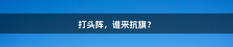 打头阵，谁来抗旗？