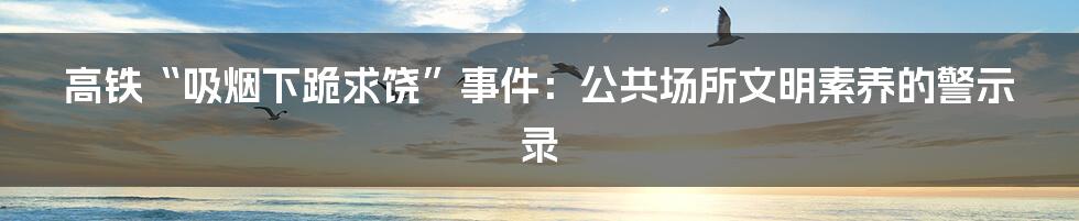 高铁“吸烟下跪求饶”事件:公共场所文明素养的警示录