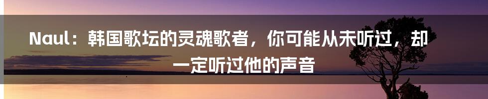 Naul：韩国歌坛的灵魂歌者，你可能从未听过，却一定听过他的声音