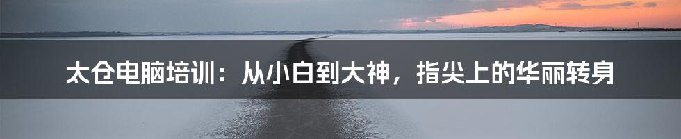 太仓电脑培训：从小白到大神，指尖上的华丽转身