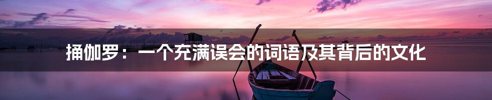 捅伽罗:一个充满误会的词语及其背后的文化