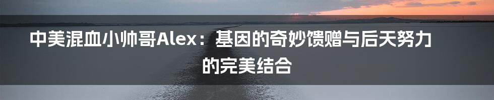 中美混血小帅哥Alex:基因的奇妙馈赠与后天努力的完美结合