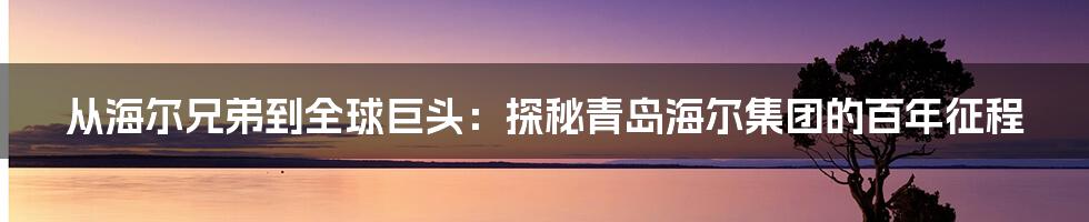 从海尔兄弟到全球巨头:探秘青岛海尔集团的百年征程