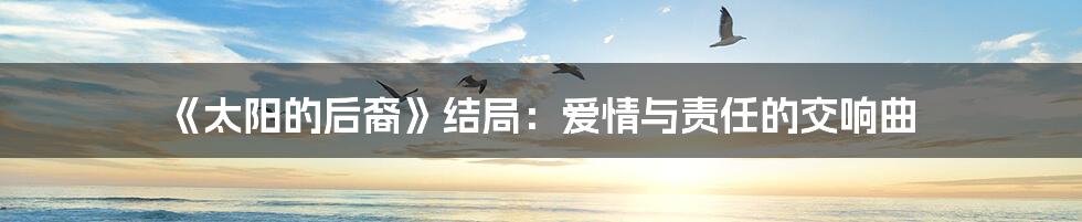 《太阳的后裔》结局：爱情与责任的交响曲