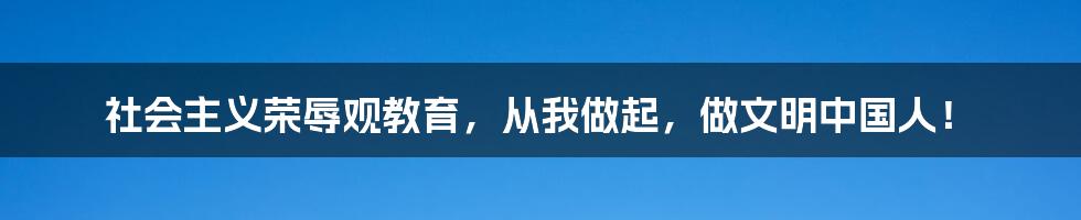 社会主义荣辱观教育,从我做起,做文明中国人!