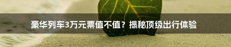 豪华列车3万元票值不值?揭秘顶级出行体验