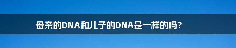 母亲的DNA和儿子的DNA是一样的吗?