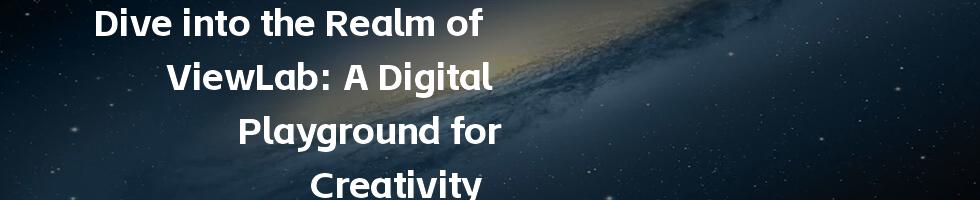 Dive into the Realm of ViewLab: A Digital Playground for Creativity