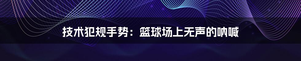 技术犯规手势：篮球场上无声的呐喊
