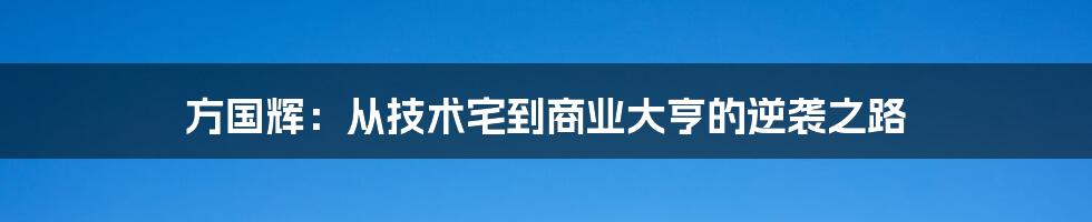 方国辉:从技术宅到商业大亨的逆袭之路