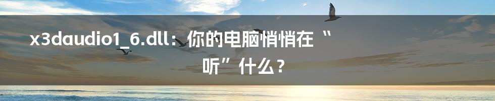 x3daudio1_6.dll:你的电脑悄悄在“听”什么?