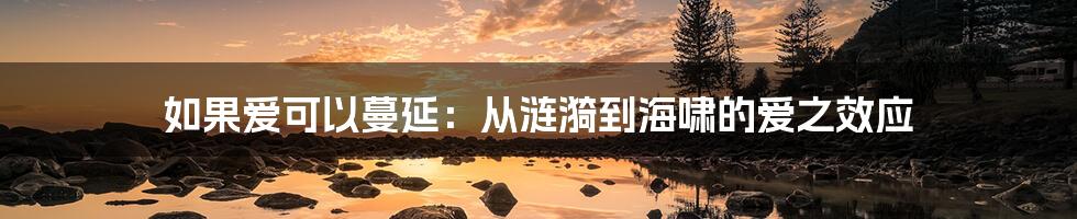 如果爱可以蔓延:从涟漪到海啸的爱之效应