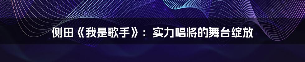 侧田《我是歌手》:实力唱将的舞台绽放