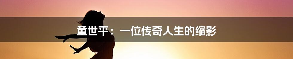 童世平:一位传奇人生的缩影