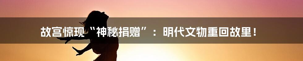 故宫惊现“神秘捐赠”:明代文物重回故里!