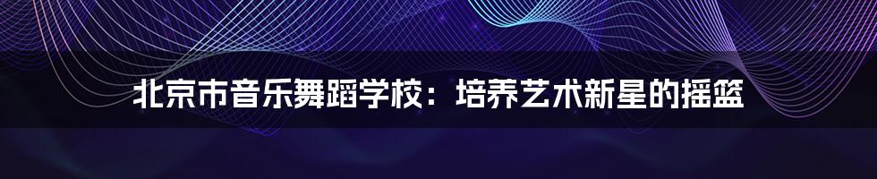 北京市音乐舞蹈学校：培养艺术新星的摇篮