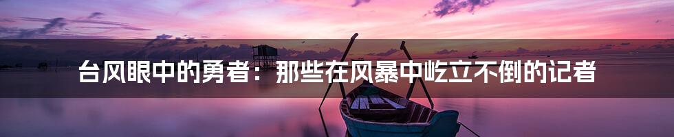 台风眼中的勇者:那些在风暴中屹立不倒的记者