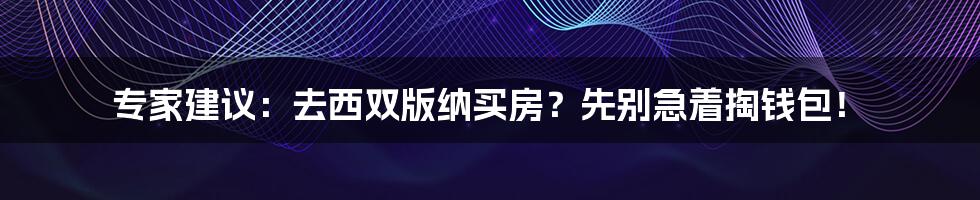 专家建议:去西双版纳买房?先别急着掏钱包!