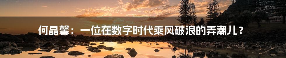 何晶馨:一位在数字时代乘风破浪的弄潮儿?