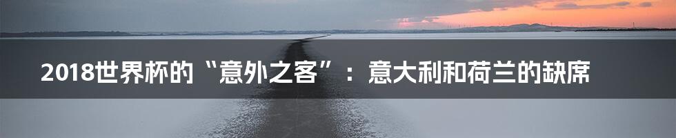 2018世界杯的“意外之客”:意大利和荷兰的缺席