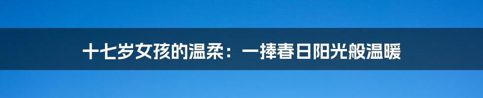十七岁女孩的温柔:一捧春日阳光般温暖
