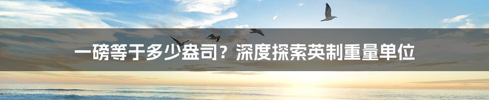 一磅等于多少盎司?深度探索英制重量单位