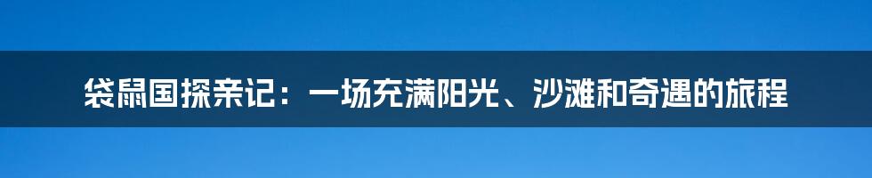袋鼠国探亲记：一场充满阳光、沙滩和奇遇的旅程