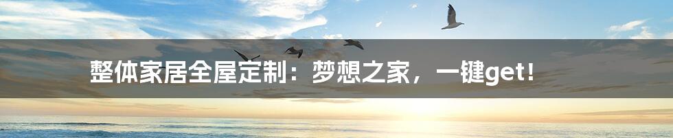 整体家居全屋定制：梦想之家，一键get！