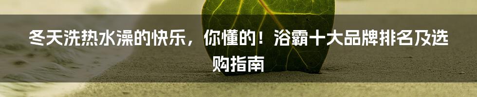 冬天洗热水澡的快乐,你懂的!浴霸十大品牌排名及选购指南