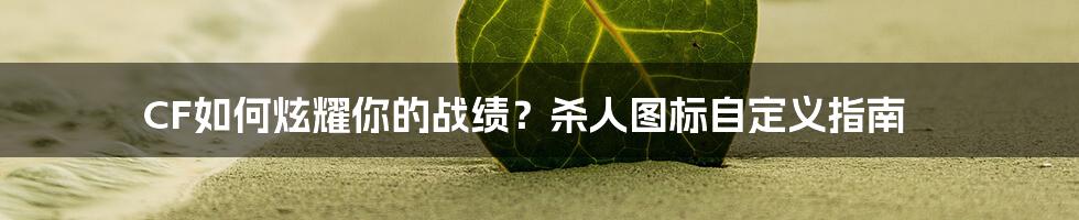 CF如何炫耀你的战绩？杀人图标自定义指南