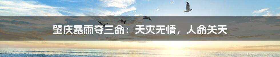 肇庆暴雨夺三命:天灾无情,人命关天