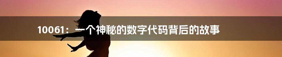 10061:一个神秘的数字代码背后的故事