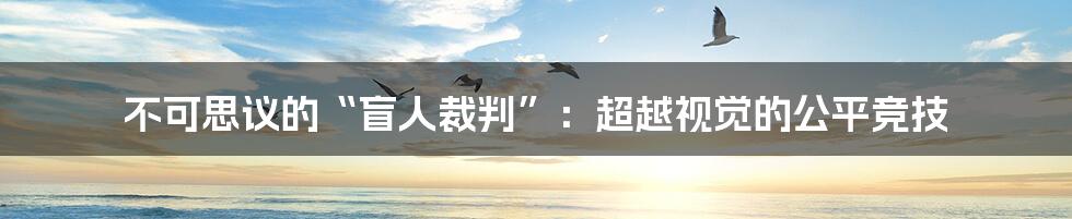 不可思议的“盲人裁判”:超越视觉的公平竞技