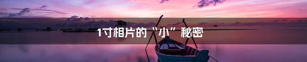 1寸相片的“小”秘密