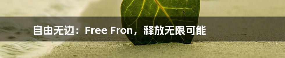 自由无边：Free Fron，释放无限可能