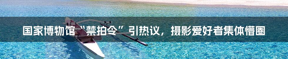 国家博物馆“禁拍令”引热议，摄影爱好者集体懵圈