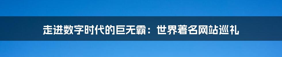 走进数字时代的巨无霸:世界著名网站巡礼