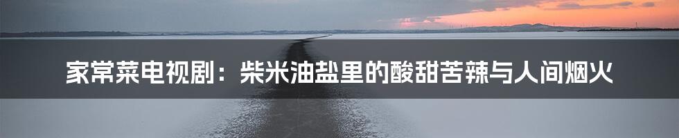 家常菜电视剧:柴米油盐里的酸甜苦辣与人间烟火