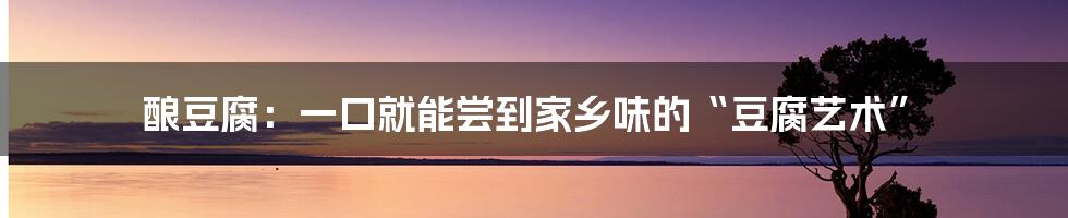 酿豆腐:一口就能尝到家乡味的“豆腐艺术”