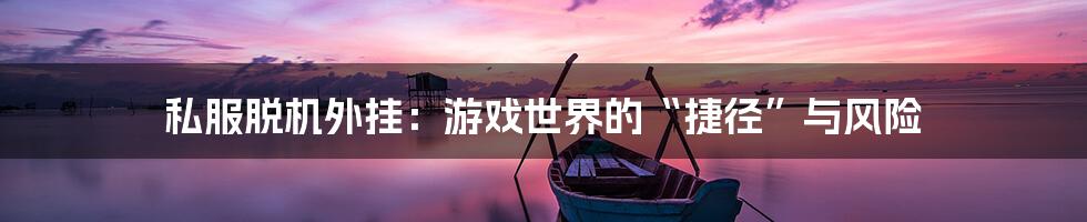 私服脱机外挂:游戏世界的“捷径”与风险