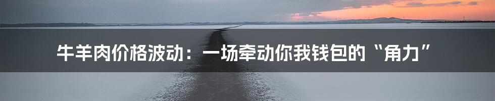 牛羊肉价格波动：一场牵动你我钱包的“角力”