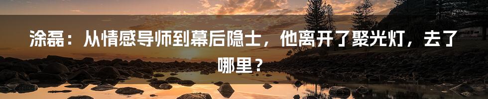 涂磊：从情感导师到幕后隐士，他离开了聚光灯，去了哪里？