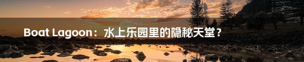 Boat Lagoon:水上乐园里的隐秘天堂?