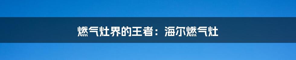 燃气灶界的王者：海尔燃气灶