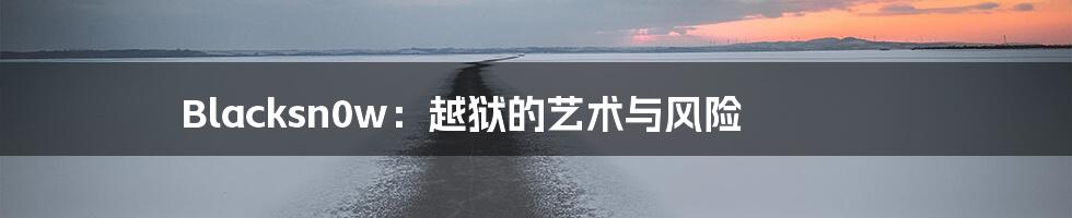 Blacksn0w：越狱的艺术与风险
