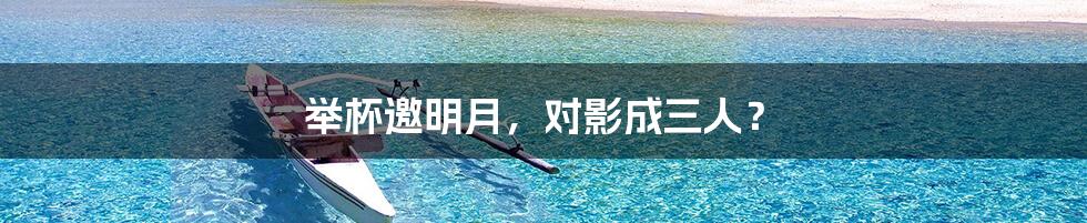 举杯邀明月，对影成三人？