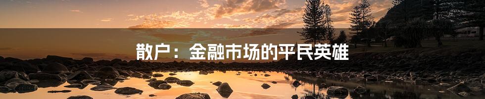 散户：金融市场的平民英雄