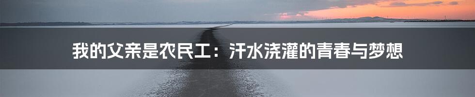 我的父亲是农民工:汗水浇灌的青春与梦想
